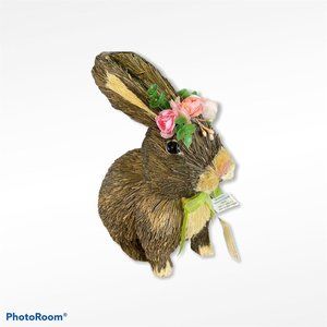 Pink Rose Flower Crown Brown Bunny